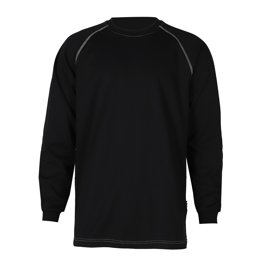Product image for FR Men's Contrast Stitch Light Weight Crew Neck Long Sleeve T-Shirt