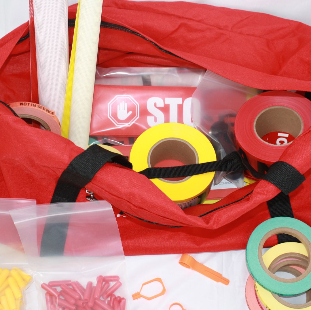 This is a human performance toolkit for relay technicians. It includes barricades flagging and other HP tools for correct component verification.